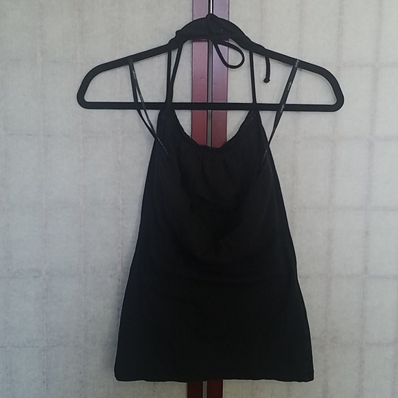 🔴Energie Black halter tank top. Juniors size M - Picture 2 of 3
